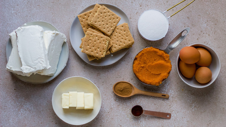 ingredients for pumpkin cheesecake