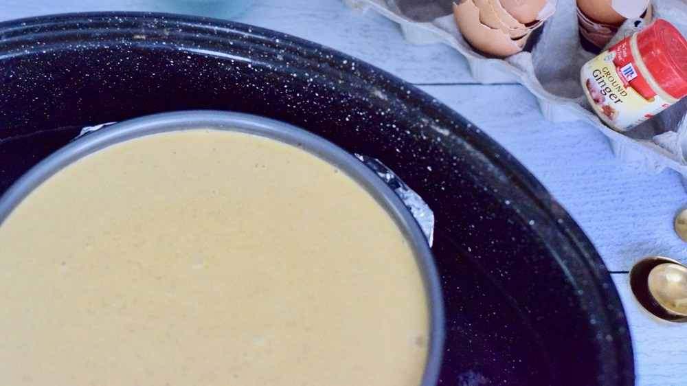 Pumpkin Cheesecake in water bath