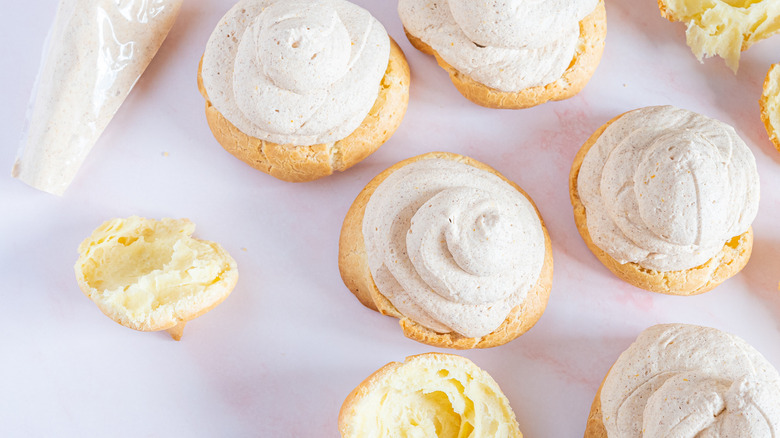 filling pumpkin cream puffs