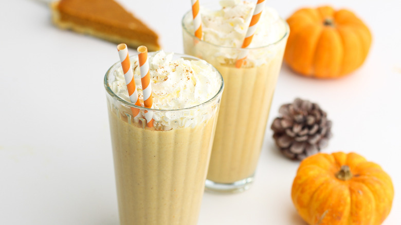 pumpkin pie milkshake served