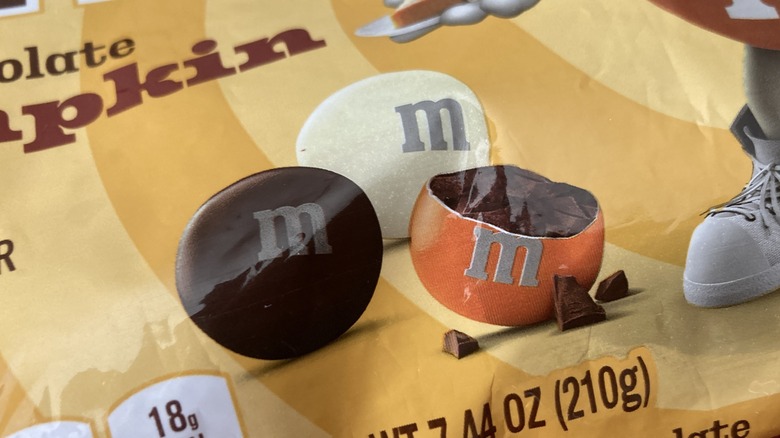 close up M&M's bag