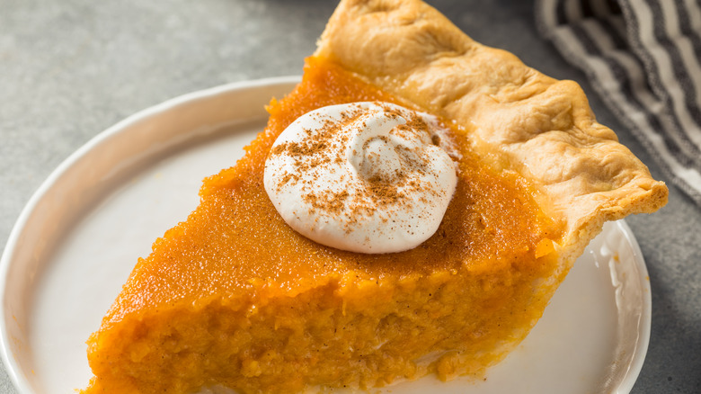 Slice of sweet potato pie 