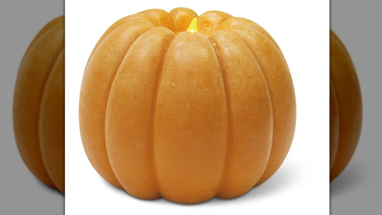 orange pumpkin LED candle