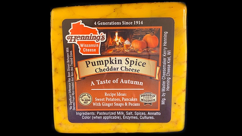 Henning's pumpkin spice cheddar cheese