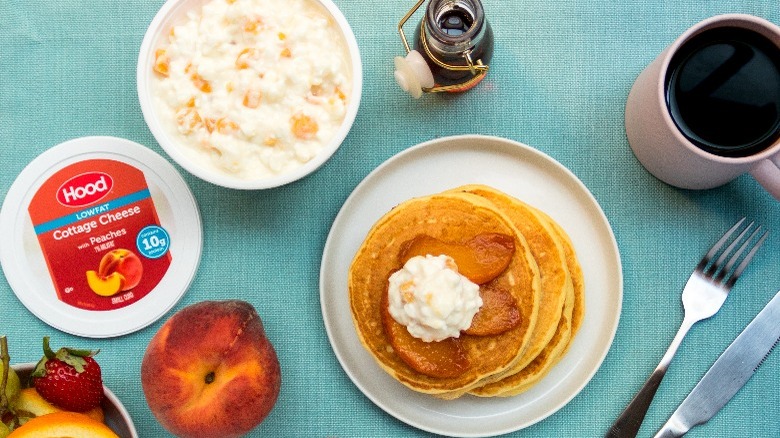 peach pancake spread with Hood Cottage Cheese