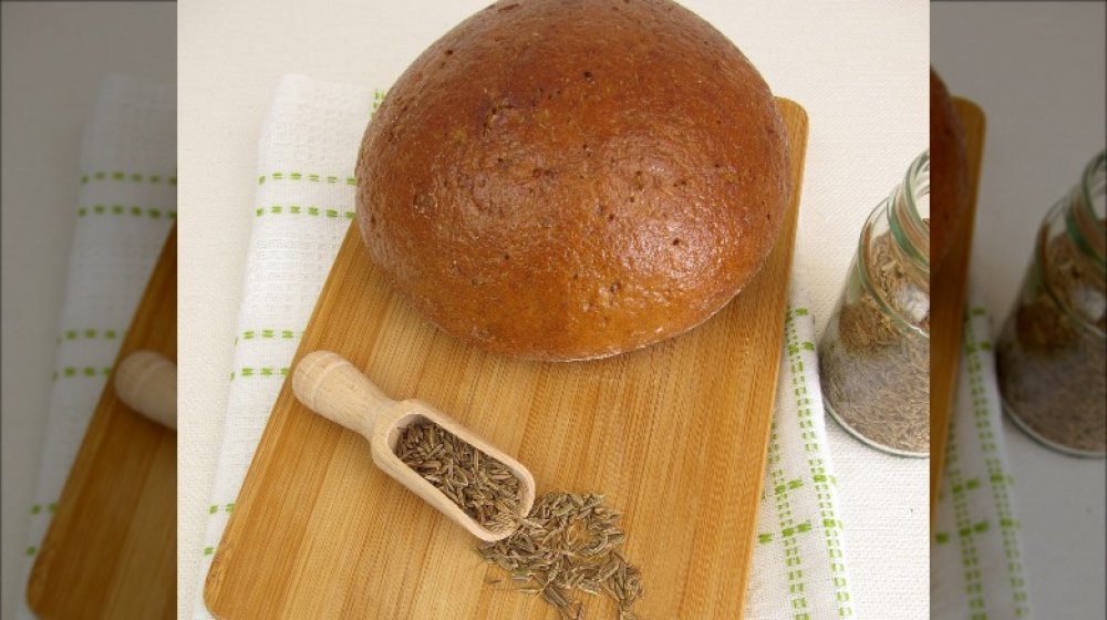 Rye bread with caraway seeds