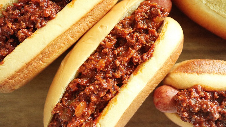 hot dogs with chili