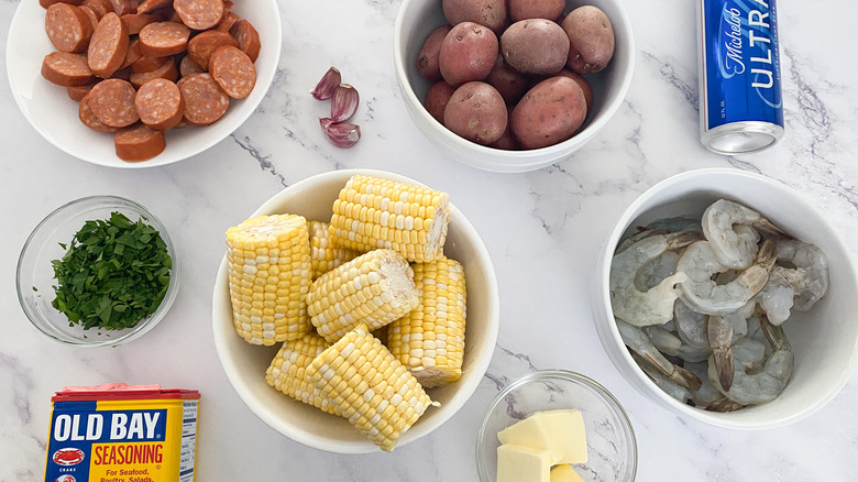 ingredients for the Quick Instant Pot Low Country Boil