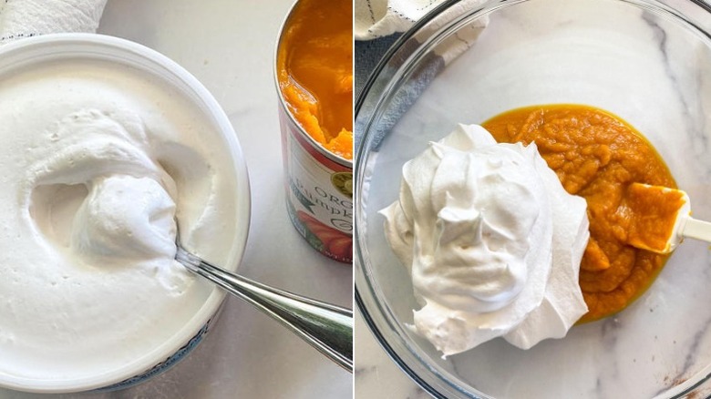 pumpkin puree and whipped topping