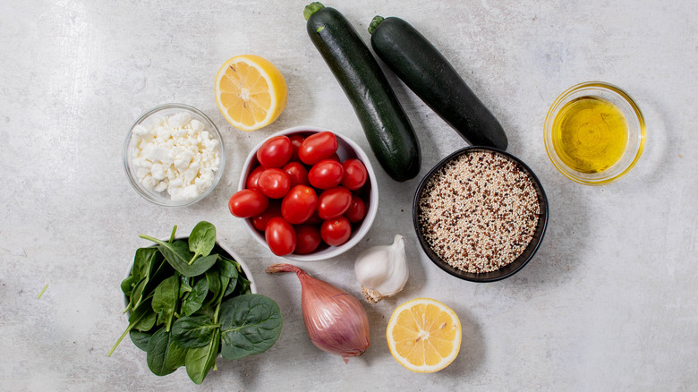 ingredients for quinoa zucchini salad