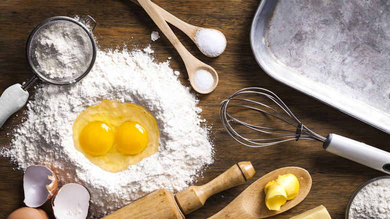 baking ingredients on table