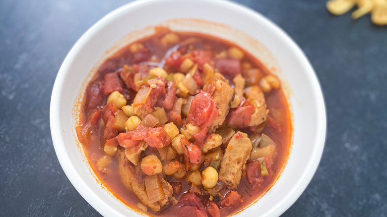 pozole in bowl