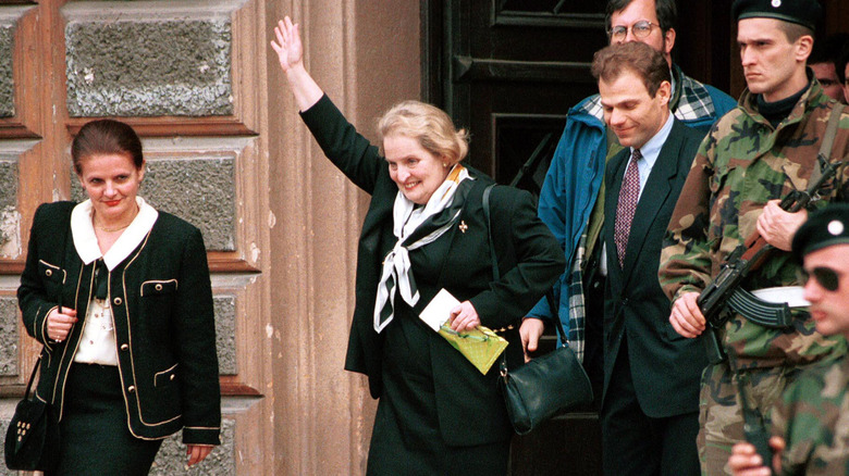 Madeleine Albright with an envoy