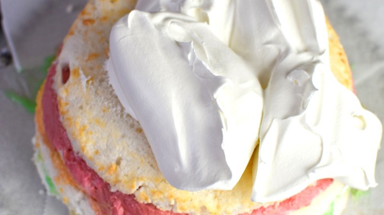 sherbet cake with whipped cream