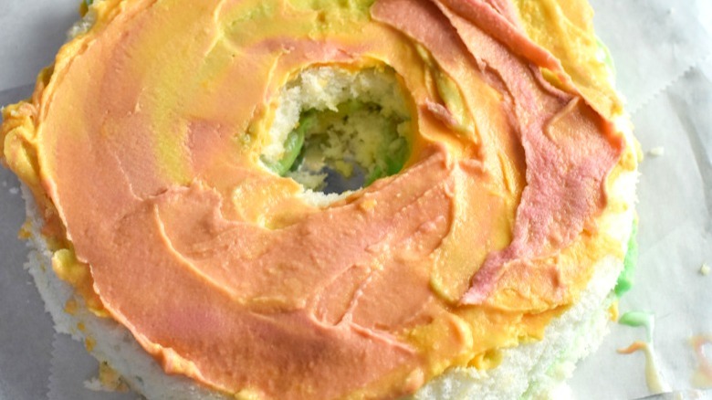 cake layered with sherbet