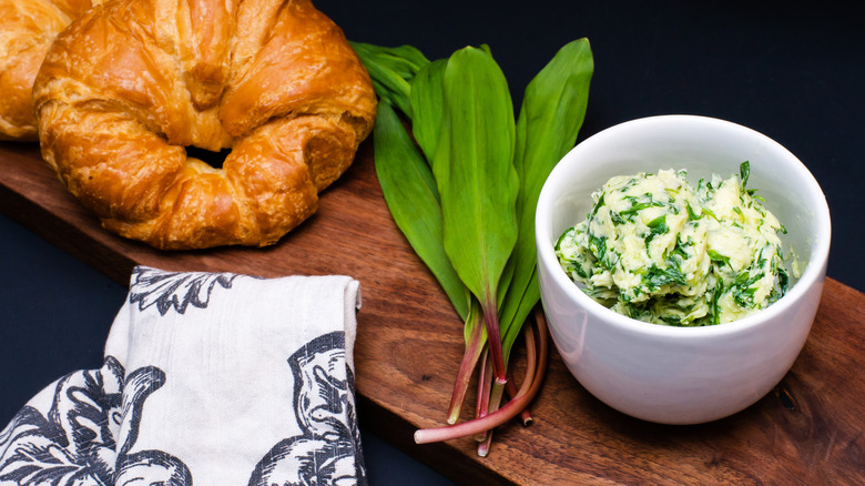 ramps mixed in homemade butter