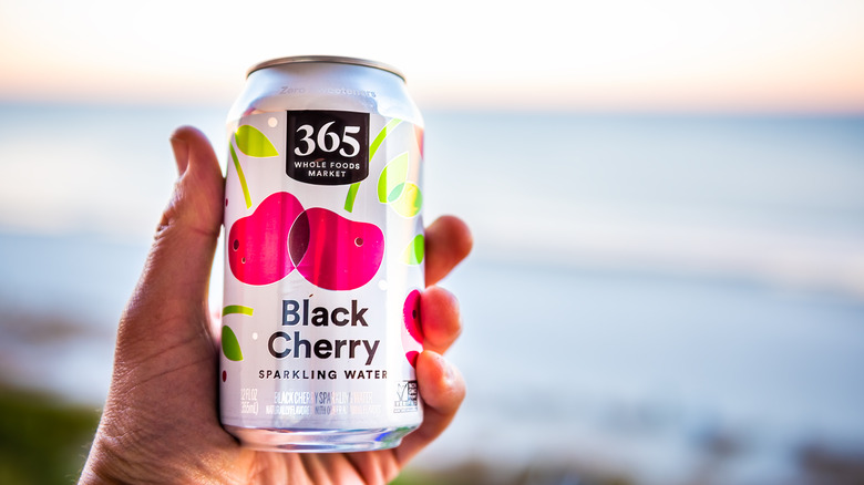 Sunset and a 365 Black Cherry sparkling water 