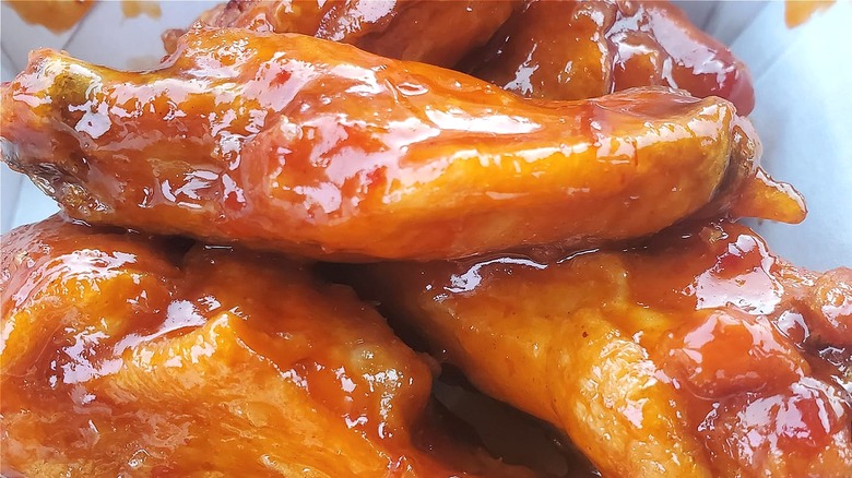 Glazed orange chicken hot wings