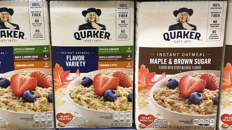 Quaker oatmeal boxes