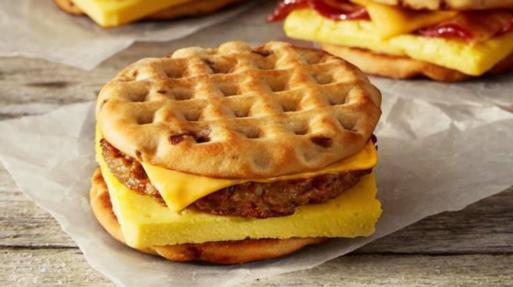 Burger King's Sausage, Egg & Cheese Maple Waffle Sandwich