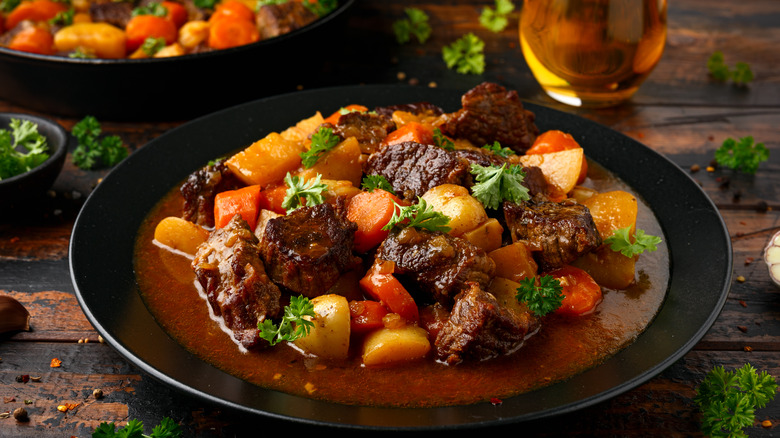 Beef stew on a plate