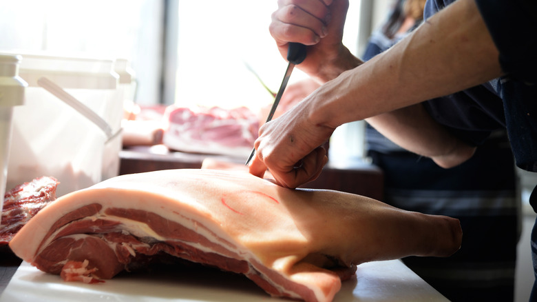 Butchering Pork Butt Shoulder