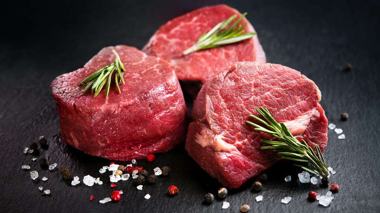 raw filet mignon steaks