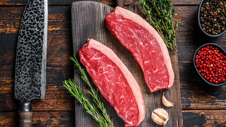 steak next to knife