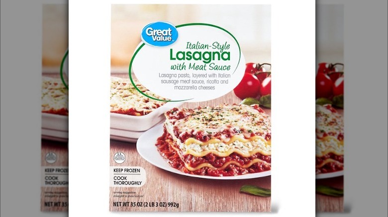 Frozen lasagna box