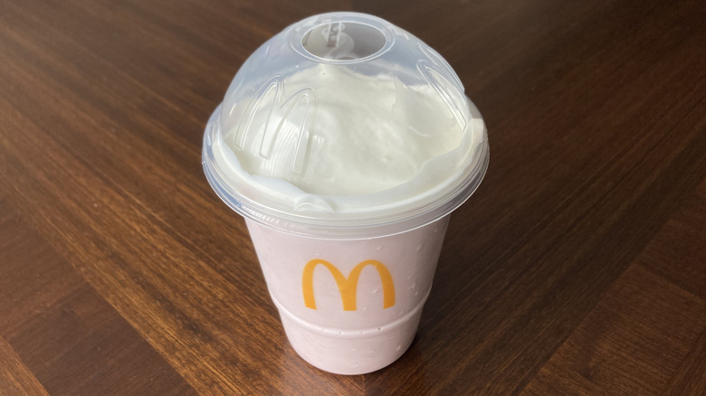 McDonalds strawberry flavored milkshake