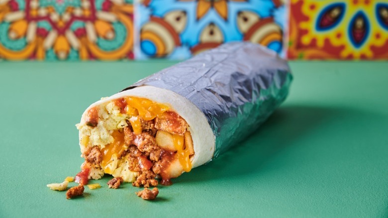 HuevoRito SausaRito breakfast burrito wrapped in foil