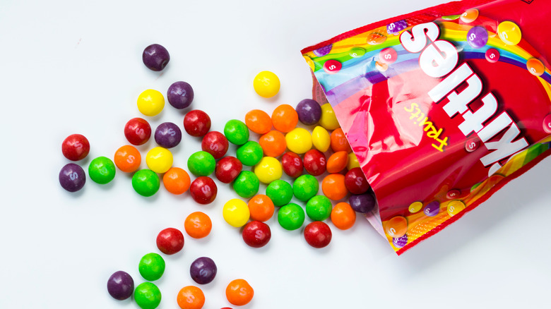 skittles bag with candies