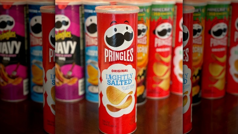 Pringles lightly salted chips can