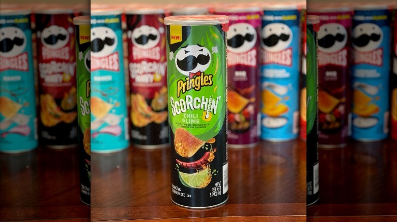 Pringles scorchin chili lime can