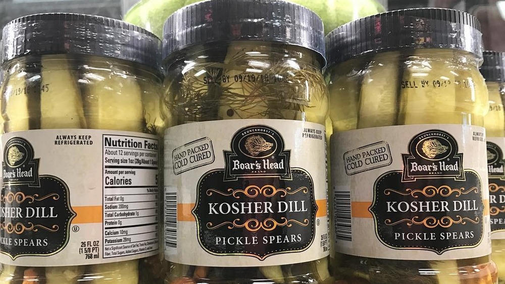 Jar of Boar's Head Kosher Dill Pickles