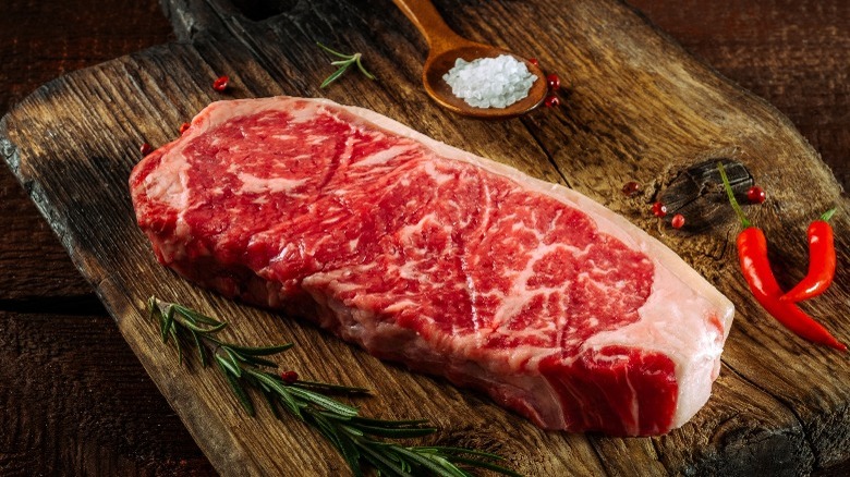 raw Nwe York Strip Steak