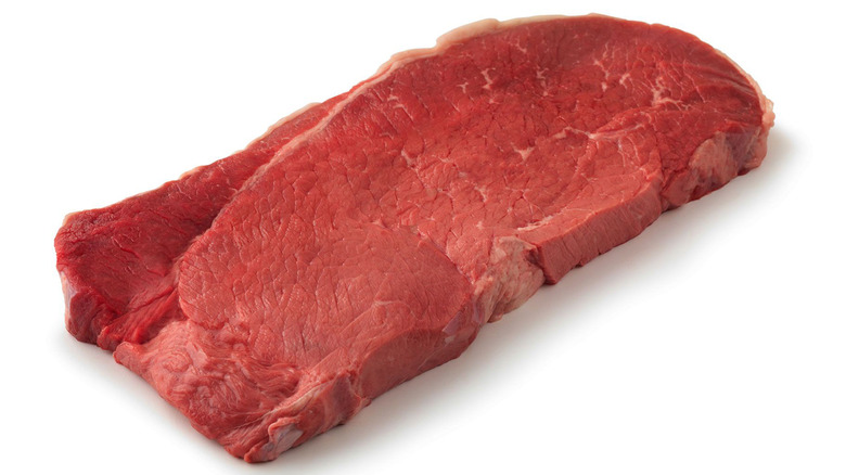 Raw top round steak