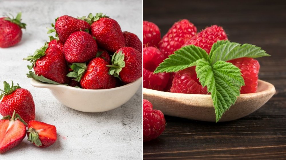 Strawberries and raspberries