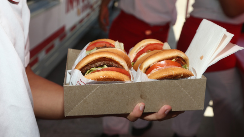 Brown box of In-N-Out burgers