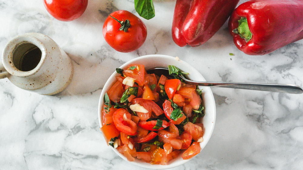 tomatoes with garlic and basil for late summer ratatouille