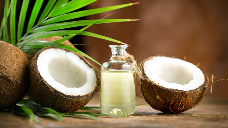 Coconut oil in a jar