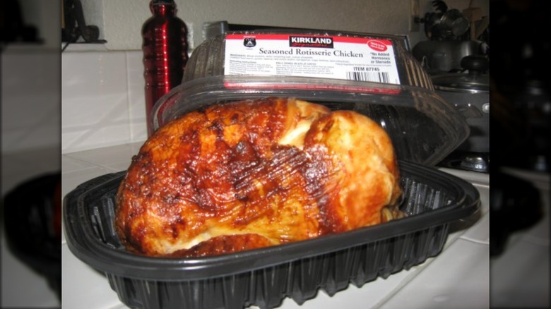 costco rotisserie chicken in packaging