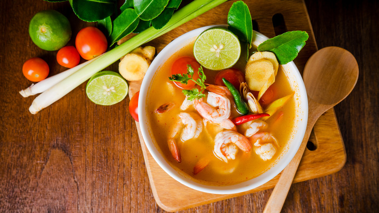 Thai soup with lemongrass and shrimp