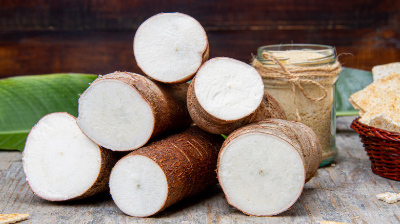 The inside of cassava root