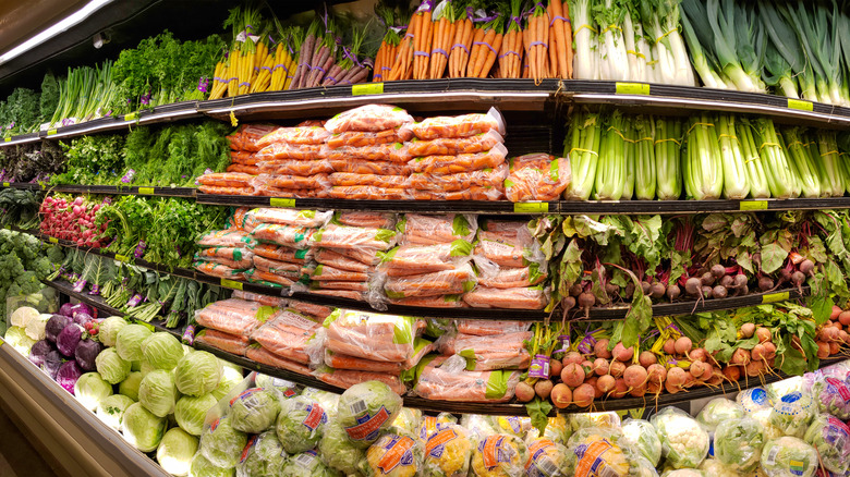 produce section at grocery store