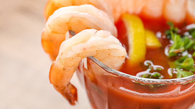 Shrimp cocktail closeup