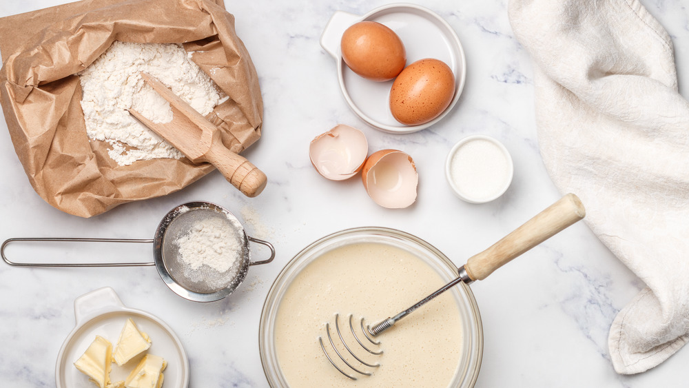 Eggs and other ingredients for baking