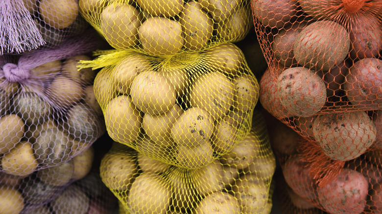 net bag full of potatoes