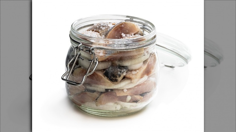 Jar of pickled herring