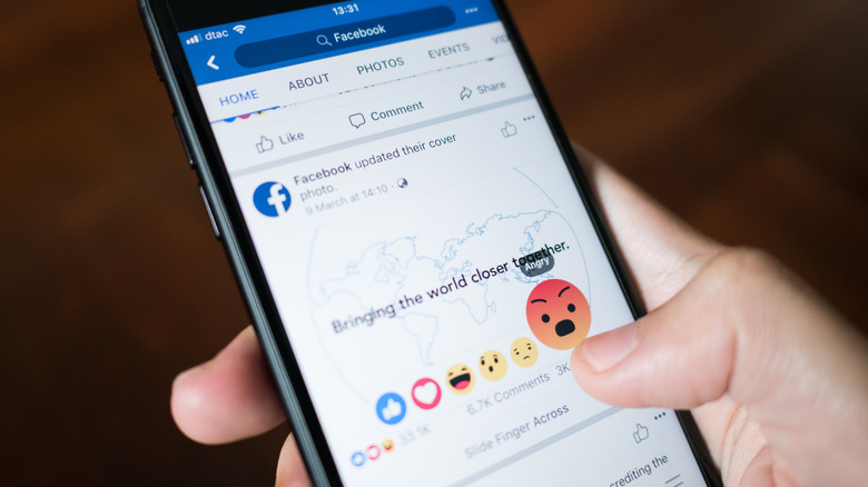 facebook angry emoji on phone